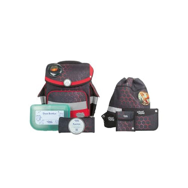SCHOOL-MOOD - Schulranzen Set Drache, 7-teilig - Timeless Air+ - ergonomischer Schulranzen Jungen & Mädchen - Schultasche für Kinder in der 1. bis 4. Klasse - Mika (Drache) im Sale